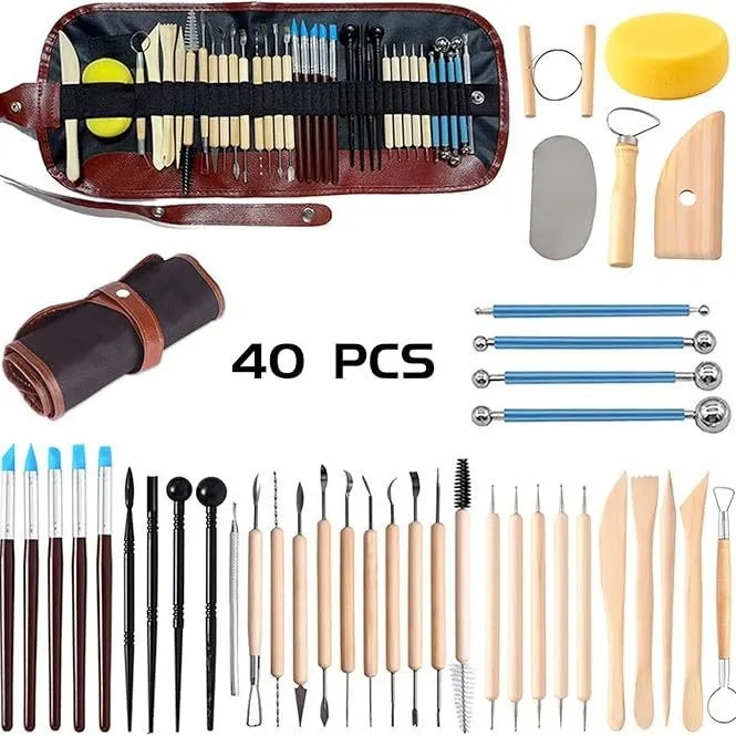 Multifunctional 40Pcs Clay Tools, Trimming Embossing & Dotting Craft Supplies
