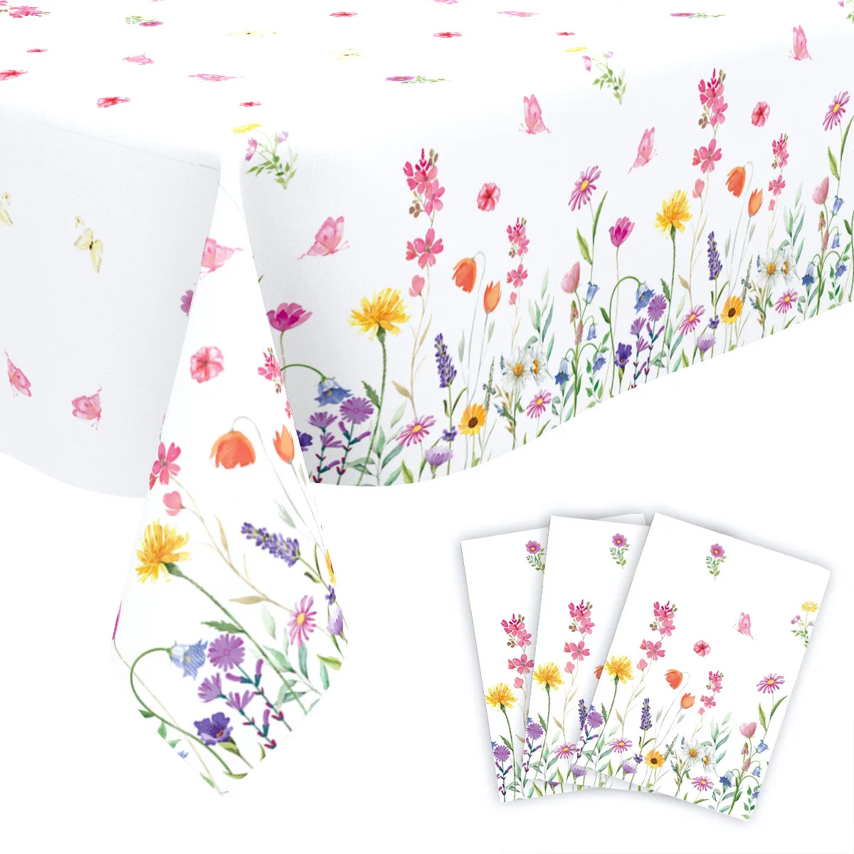 Partys mit Wildblumenmotiv, Geburtstagsparty-Zubehör für kleine Blumen, Teller, Tassen, Servietten, Frühlingsfeiern, Geburtstagsfeiern – Detail 2