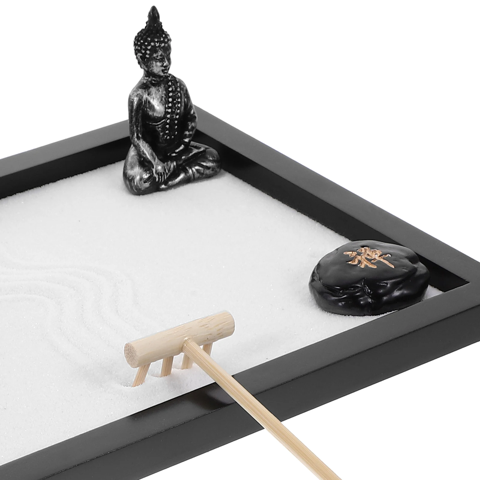 1 Set Zen Garden Kit Buddha Theme Desktop Ornament Garden Sandbox Decor Micro Landscape Office Home Artware Sand