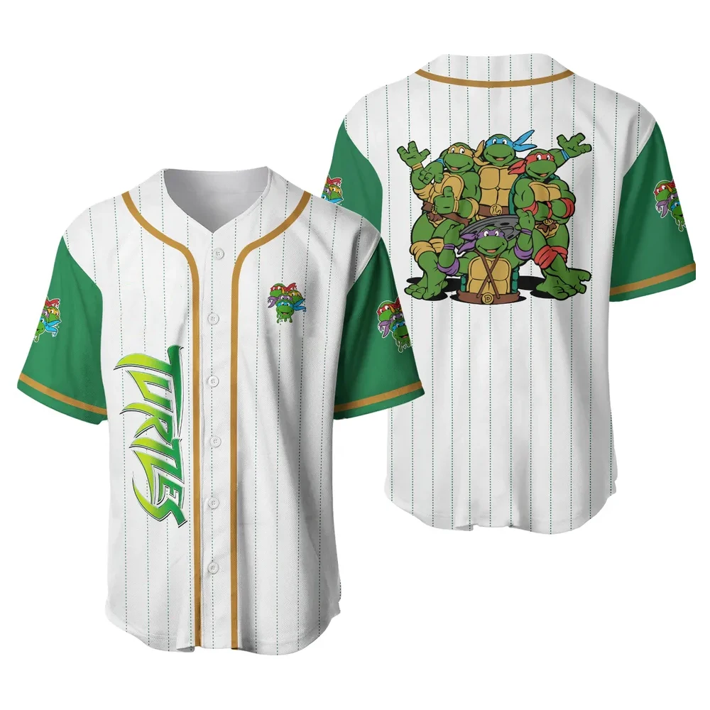 New Arrival Mens Teenage Mutant Ninja Turtles Halloween Costume Baseball Shirt Youth Kids Breathable Role Play Uniform Jersey