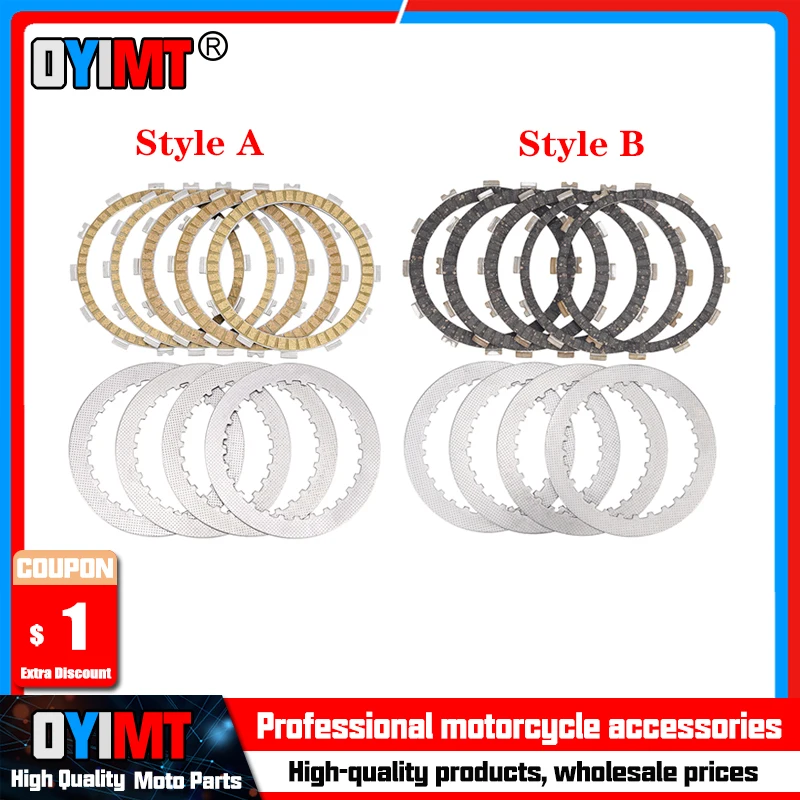 Motorcycle Clutch Friction Plates & Steel Plates Disc Kit  For Kawasaki EX250 Ninja 250 250R 13088-0038 13088-0039 13089-0021