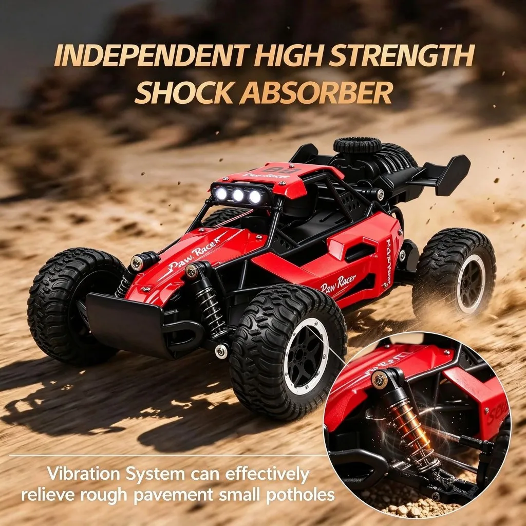 NEW 1:16 Scale Remote Control Monster Truck High Speeds 20KMH Off-Road RC Car with LED Lights for Adults Kids Durable Gift Ready
