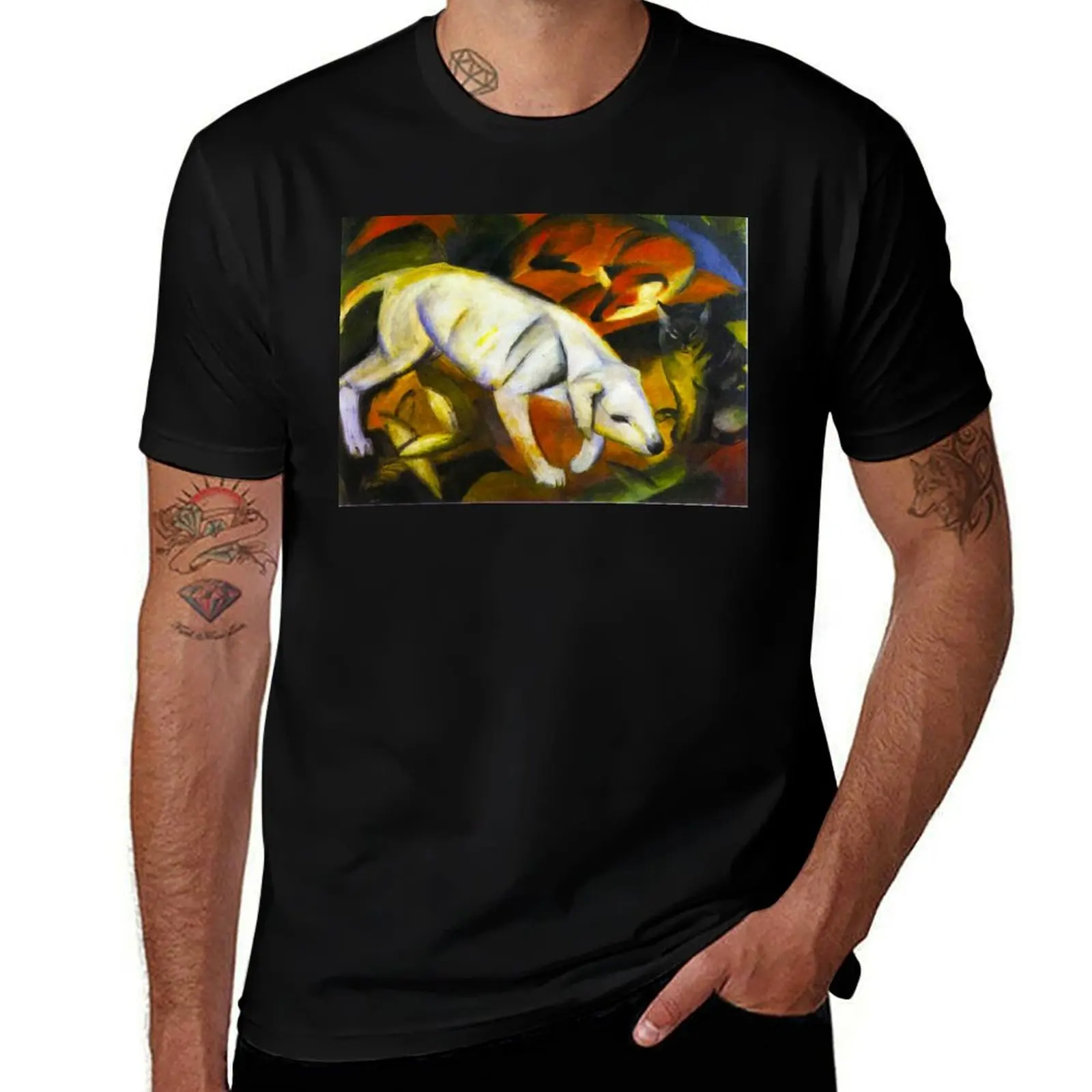 

FRANZ MARC HD - A Dog 1912 T-Shirt man t shirts for men t shirt man cotton t shirts for man cotton soft T-Shirt