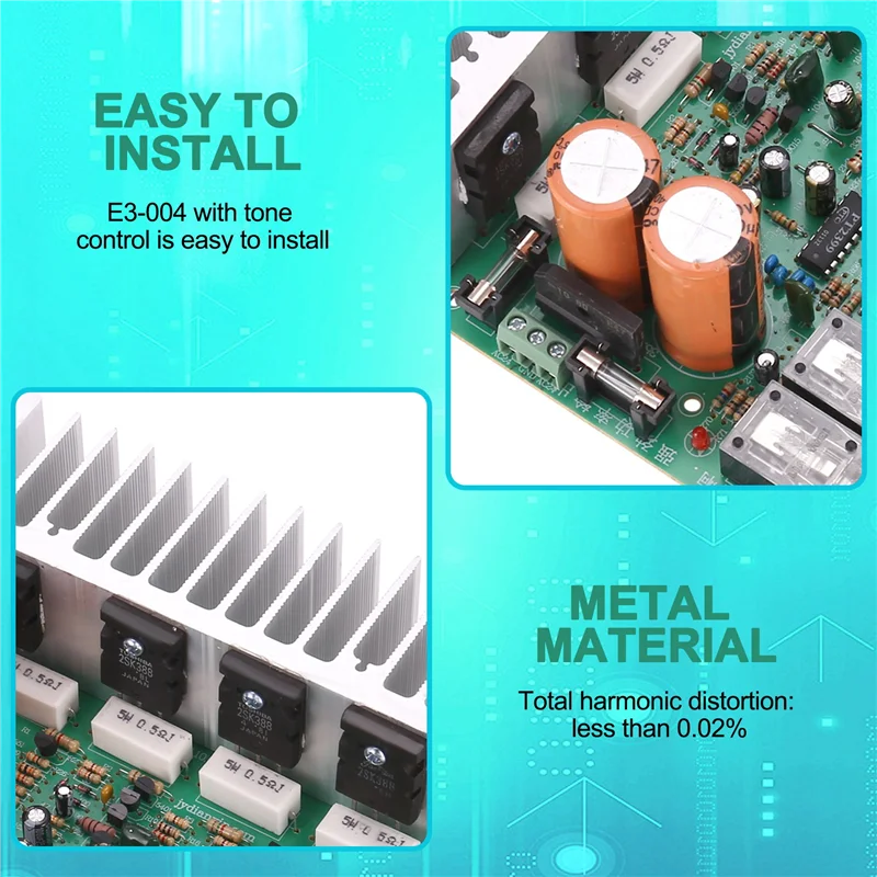 A10R Audio Amplifier Board Hifi Digital Reverb Power Amplifier 250W X 2 2.0 Audio Preamp Rear Amplification With Tone Control E3