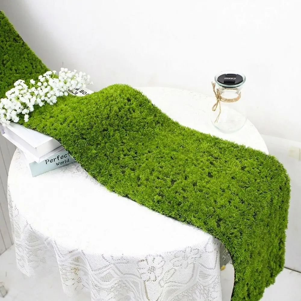 Green Artificial Grass Table Runner Length 120cm/180cm Scene Layout Turf Table Runner Width 30cm Simulation Moss Tablecloth