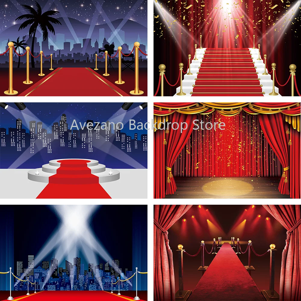 

Avezano Red Carpet Curtain Backdrop Stage Music Party Christmas Decor Photography Background Photo Studio Photocall Photozone