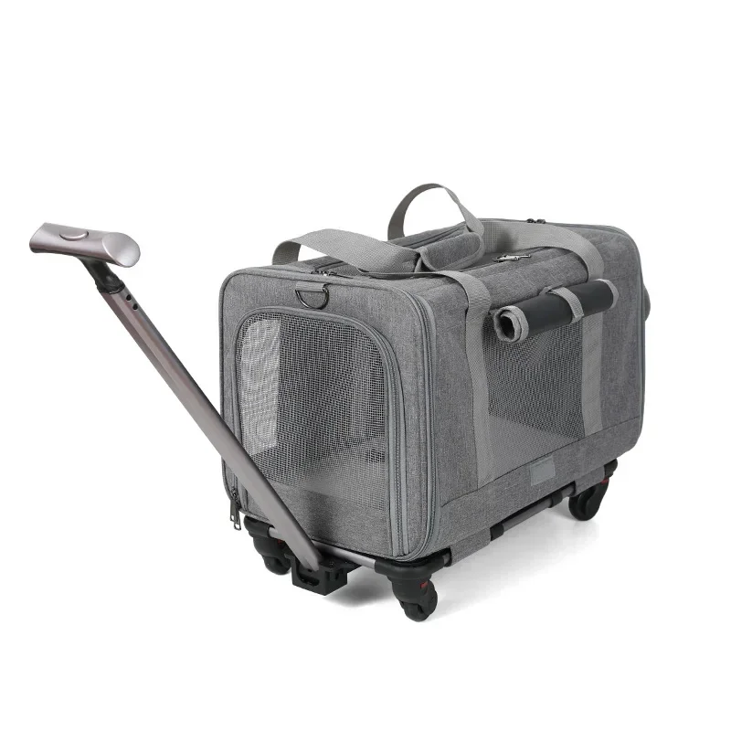 

New Cat Bag Going Out Portable Trolley Pet Bag Breathable and Foldable Large-capacity One-shoulder Messenger Portable Pet Box