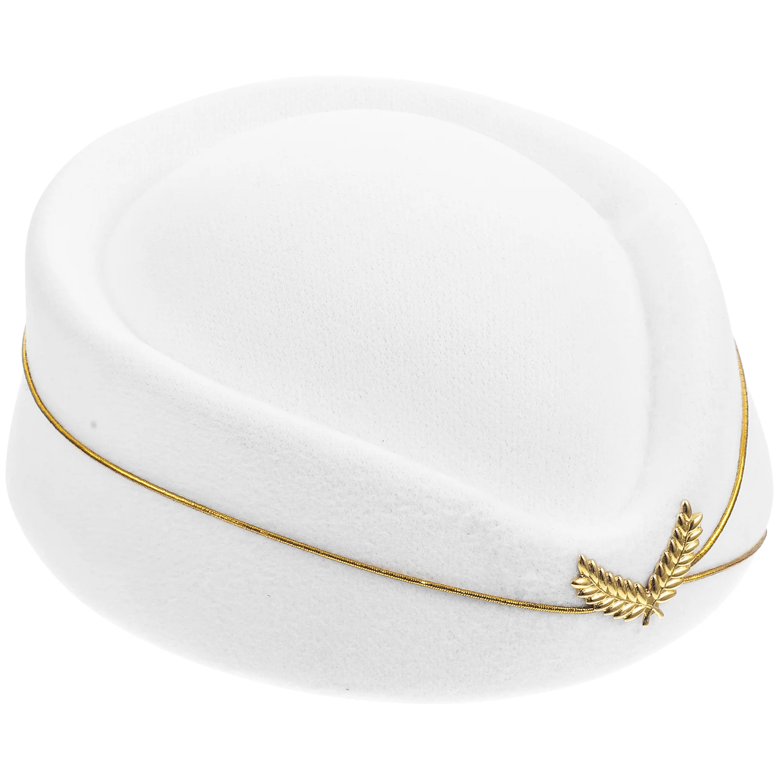 White Elegant Flight Attendant Stewardess Hat Airline Costume Decorative Ladies Cosplay Beret Air Hostess Uniform Accessory