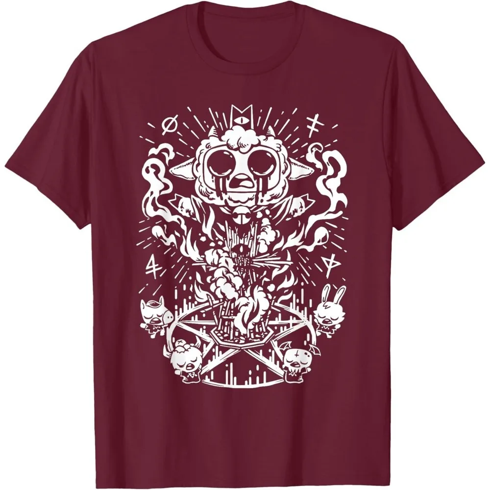 Cult The Lamb Creative Design T-Shirt Game Enthusiast Men Women Universal Fashion Casual Crewneck Shirt Summer Daily Cotton Tee view 3