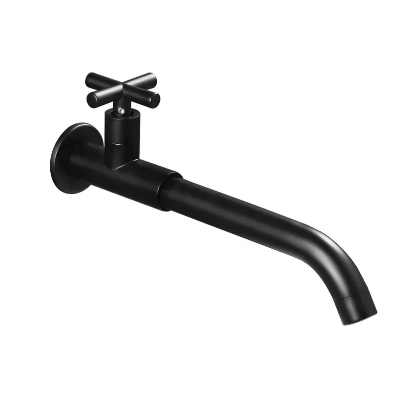 

Antique 4 points black ins wind lengthened single cold mop pool bathroom basin, splash-proof toilet into the wall copper faucet