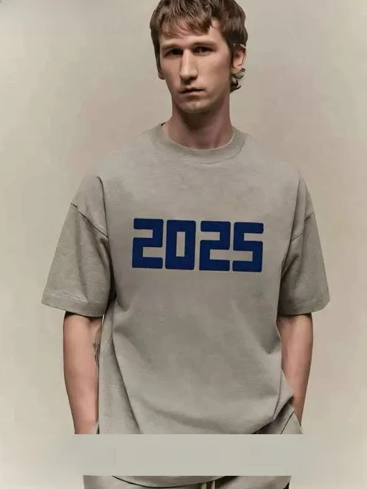 

Мужская футболка 2ZHE FOG с круглым вырезом и коротким рукавом, с цифровым принтом, повседневная, летняя, хлопковая, влагоотводящая