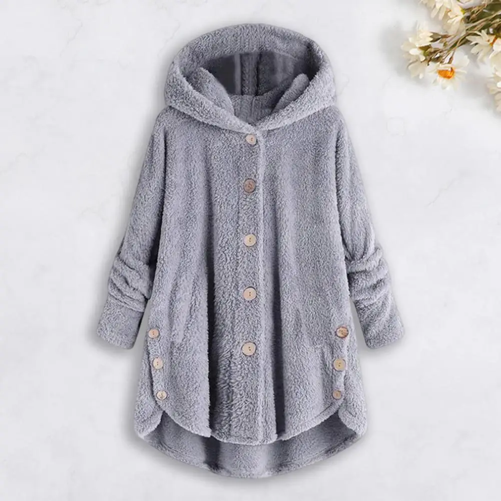 

Autumn Winter Coat Women's Warm Teddy Bear Coat Wool Jacket Female Plush Coat Hooded Jacket New Women Coats Solid Color Jacket