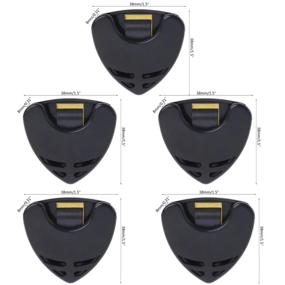 1/5/10 Peças Suporte Adesivo de Plástico para Palhetas de Guitarra em Formato de Triângulo, Estojo de Armazenamento Rápido para Guitarristas