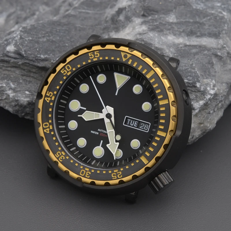 Men\'s Watch Automatic Mechanical Watches C3 Luminous Tuna Canned Watch Cases Watch NH35 NH36 Movement Stainless Steel Case