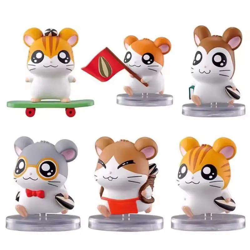Bandai Hamtaro Original Gashapon ならぶんです Anime Figure Gift Collectible Model Ornaments Toy Collection Gift Doll Birthday