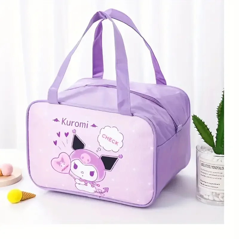 Sanrio Hello Kitty Lunch Box Bag Kuromi Cinnamoroll Insulation Bag Large Capacity Bento Bag Cute Food Meals Storage Handbag Y2k