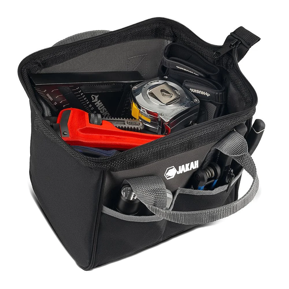 10-inch & 18-inch Tool Storage Bag, Zip-Top Wide Mouth Tool Tote Bag