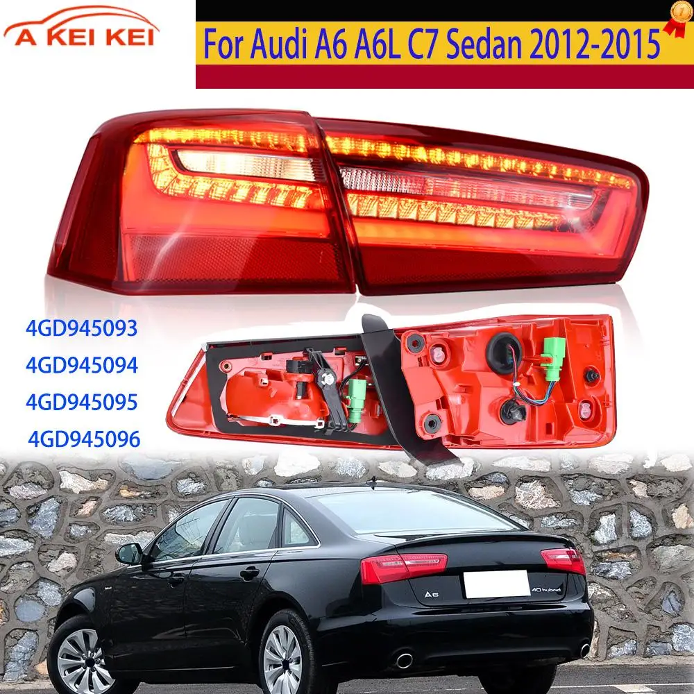 4GD945093 For Audi A6 A6L C7 Sedan 2012-2015 LED Rear Tail Light Turn Signal Lamp Reversing Light Brake Warning Signal Light
