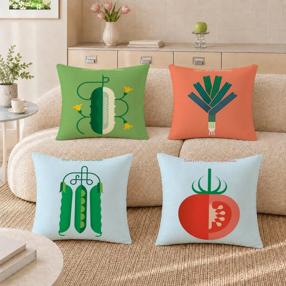 Lovely Simple Vegetable Cushion Cover Pillowcase Sofa Living Room Home Gift Office Decor Protective Covers