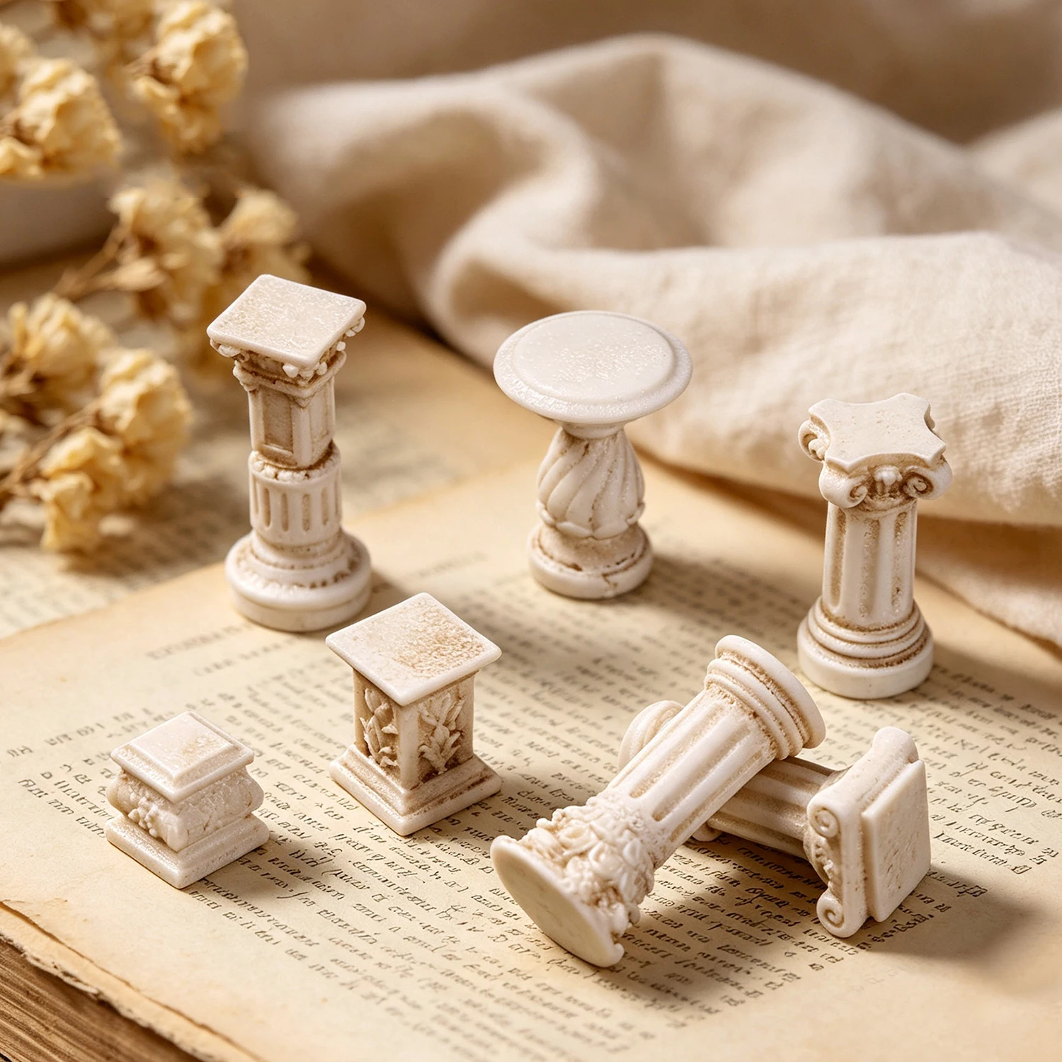 7cs Mini Roman Column DIY Fairy Garden Ancient Greek Pillar Miniature Ornament Statue Figurines Landscape Dollhouse Home Decor