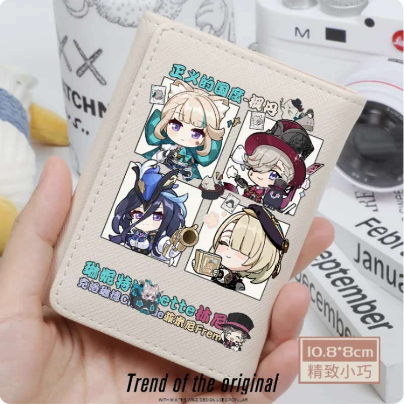 

Anime Genshin Impact Fontaine Lyney Fashion Wallets PU Purse Card Holder Hasp Money Bag Cosplay Gift B004