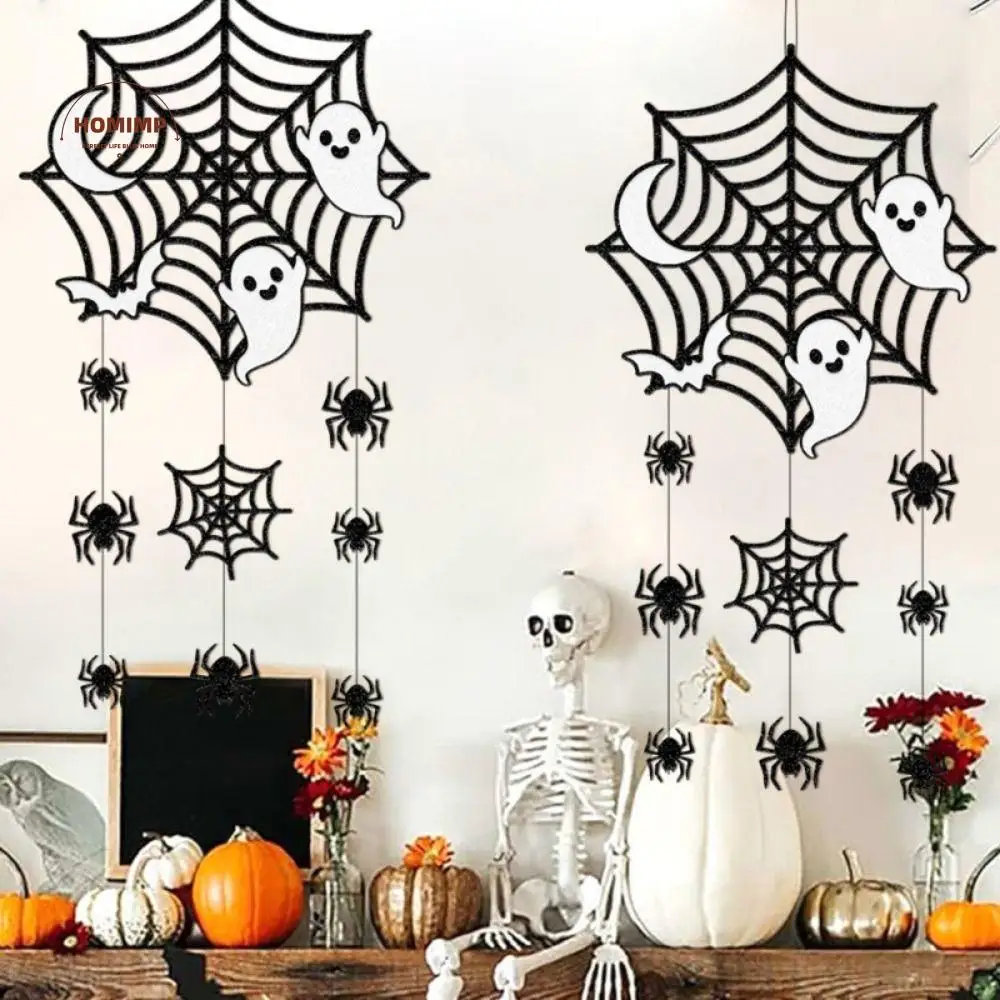 

Scary Halloween Spider Web Hanging Door Funny Vintage Ghost Hanging Sign Festival Rustic Halloween Door Sign Halloween Props