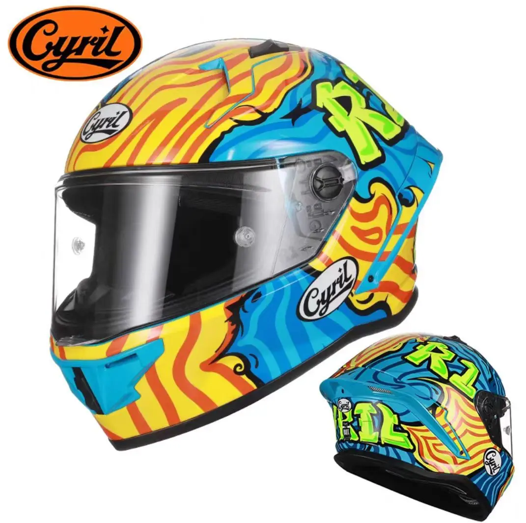 

CYRIL R1 шлем мотоциклетный полный шлем мужской и женский локомотив гоночный езда четыре сезона уличный автомобиль большой хвост casco moto