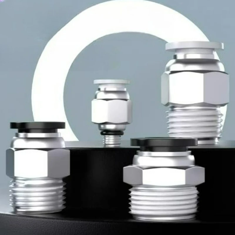 10Pcs Boutique Tracheal Quick Connector PC6-01 PC6-02 PC8-01 PC8-02 PC4-01 PC4-02  Threaded Straight Through Pneumatic Fittings