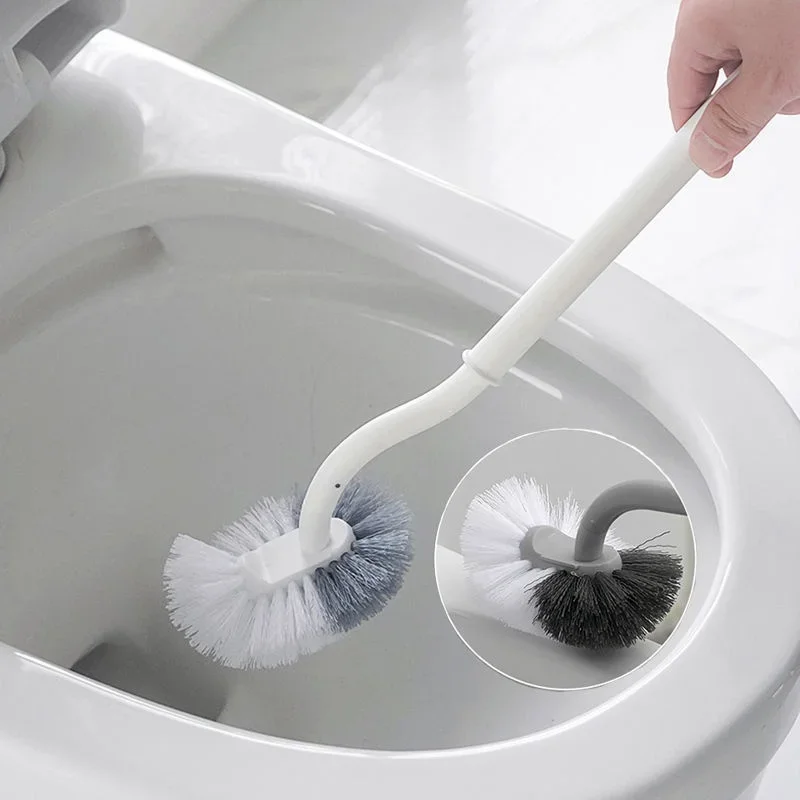 S-type Toilet Curve Brush Bathroom Wall-mounted Bent Head Corner Gap Brush Soft Hair Household Items Cleaning Tools Accessories