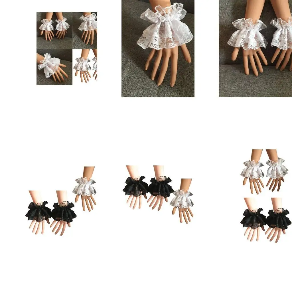 

652F 2Set Элегантный кружевной отделку для рукава рукава, декоративные рукава, свадебное платье, декоры запястья