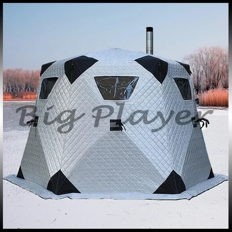 OME Winter insulated big sauna Tent Outdoor Camping equipment  Portable 4 Person Pop up Ice Fishing Tents