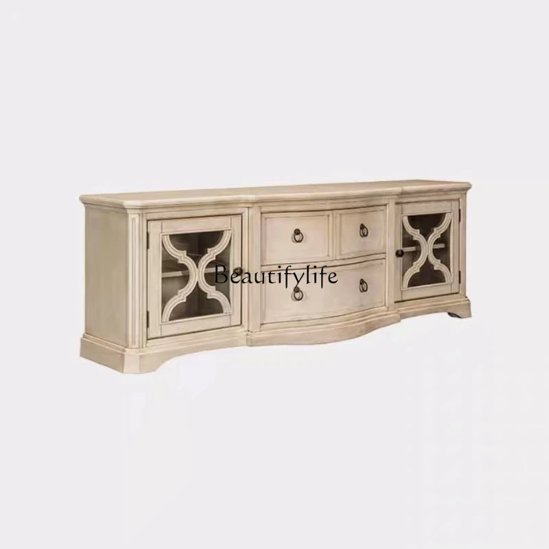 

TV cabinet modern simple furniture casual retro solid wood old combination home