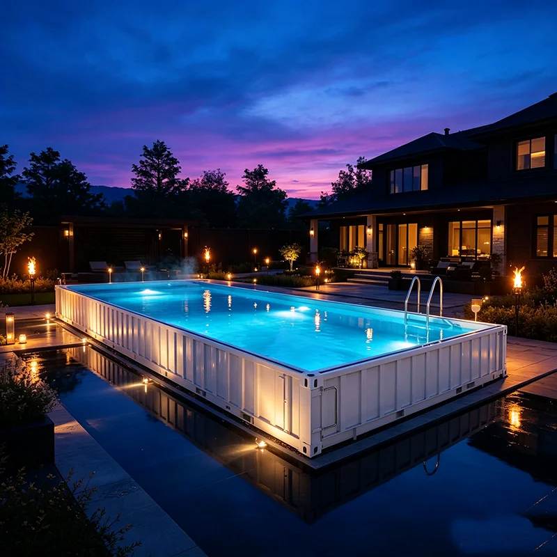 20FT Luxury Shipping Container Swimming Pool Separated Jacuzzi Zone For Private Villa