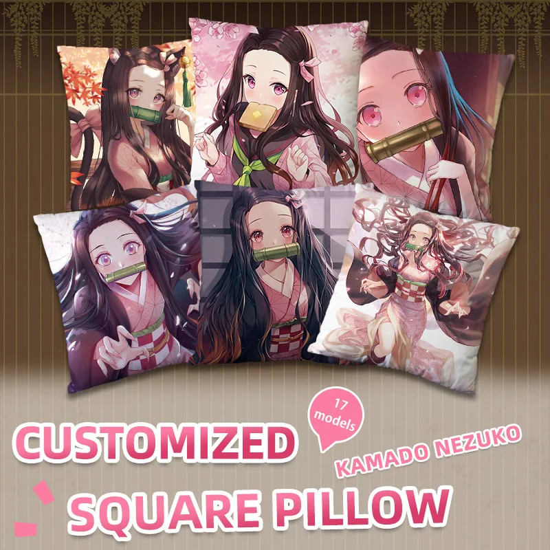 Demon Slayer Anime Two Sided Pillow Cushion Kamado Nezuko Character Pillowcase