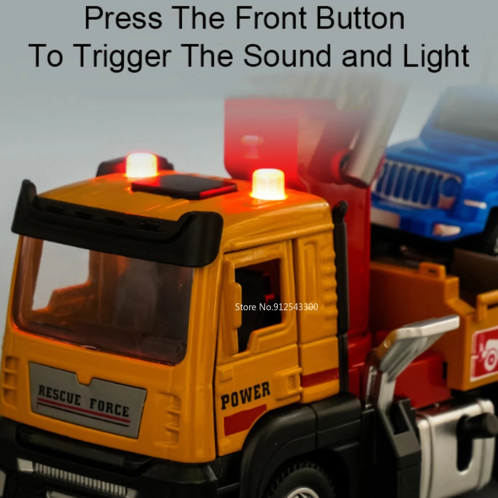 1:32 مقياس الأخشاب النقل رافعة لعبة مجسمة ضوء الموسيقى التراجع لودر أطفال بالريموت كنترول نماذج دييكاست ألعاب معدنية للأطفال #5