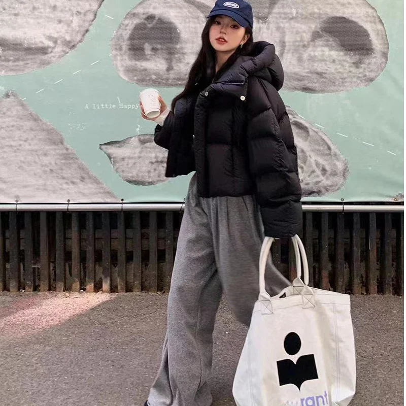 2022 Winter Thiened ort American Sle Damen-Daunenmantel aus Baumwolle mit Pufferbrot, gefüllt mit anderen Materialien, Reißverschluss, P...