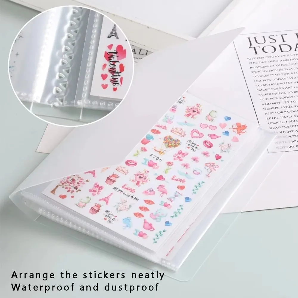 Solid Transparent Sticker Storage Book Blank Page Design Large Capacity Nail Art Piece Storage Book 40/80 Slots Empty Album