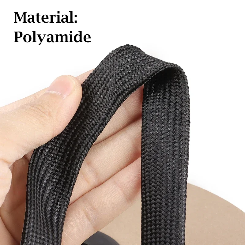 1~30m New Arrive High Density Nylon Braided Insulated Sleeve Black 2.5mm - 60mm Wire Protection Polyamide Expandable Sheath