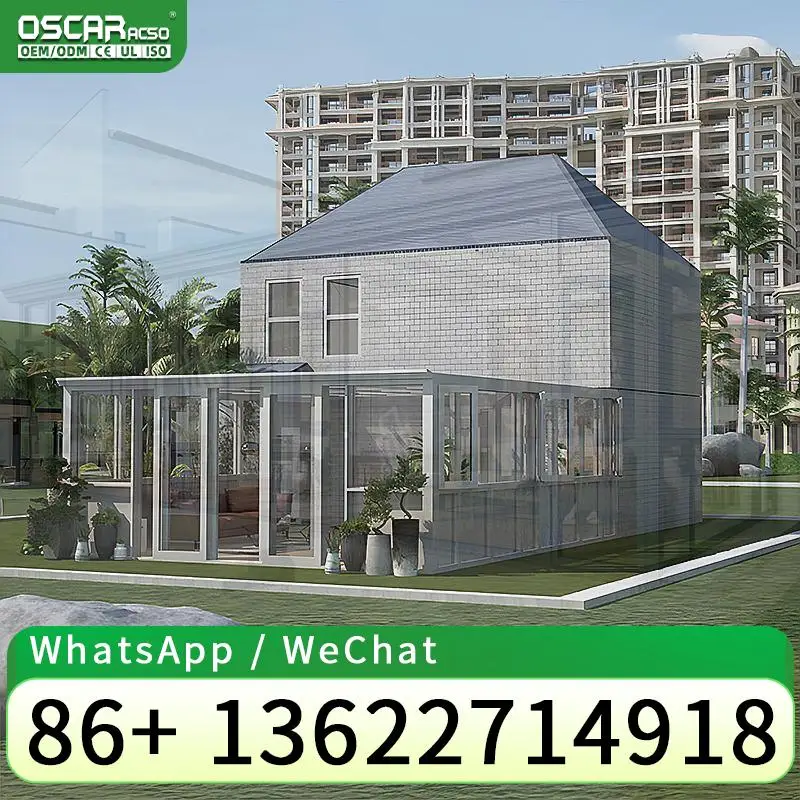 Easily Assembled DIY Motorised Aluminum Alloy Veranda with Polygon Roof for Hotels and Sunrooms sunroom