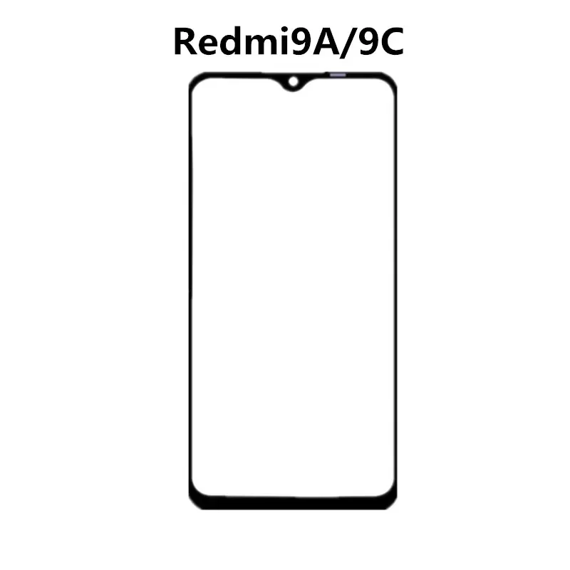 الزجاج الأمامي لشاومي Redmi 10 5G 10C 5 Plus 8 8A 9 9C 9A 9T شاشة تعمل باللمس شاشة LCD خارج غطاء لوحة إصلاح استبدال جزء + OCA