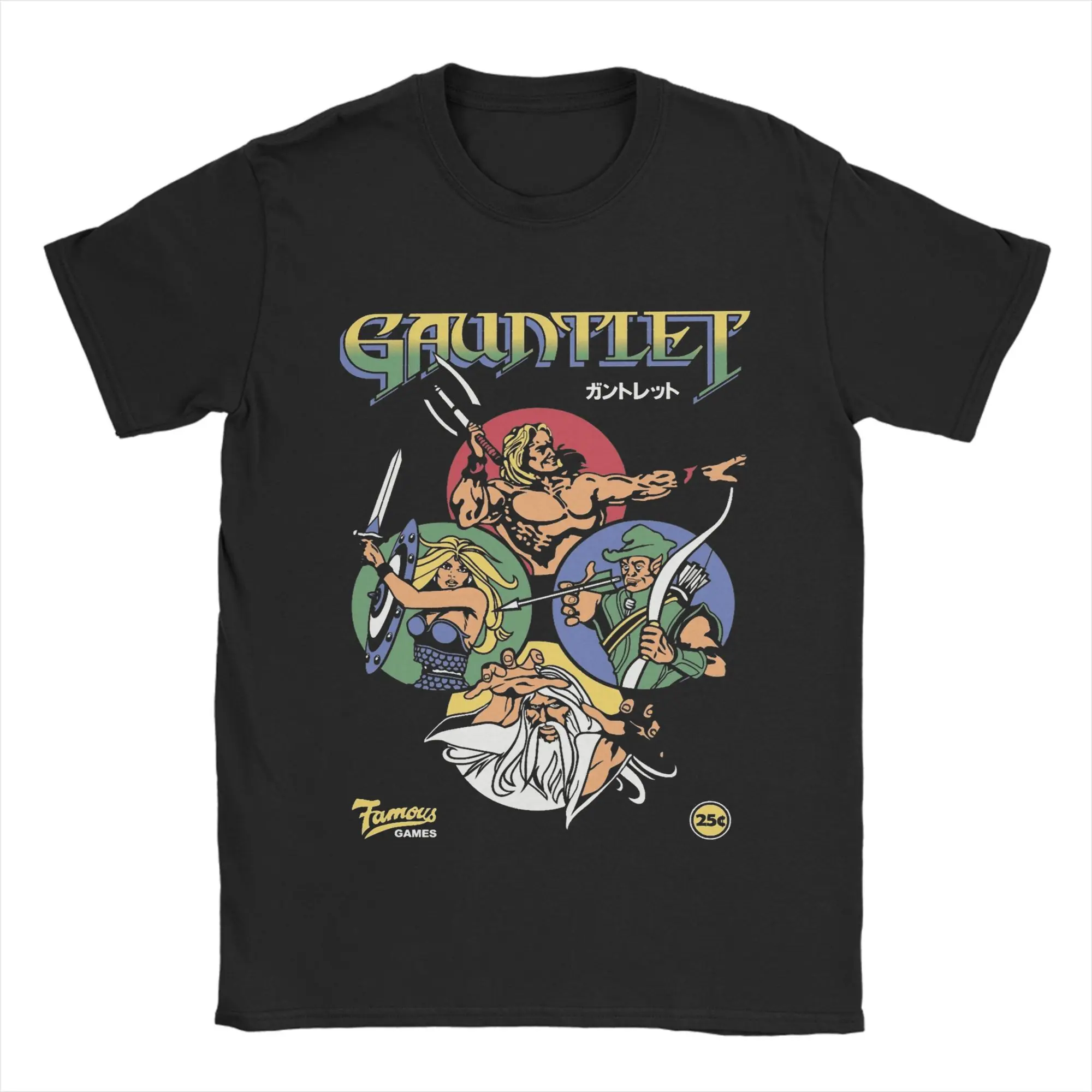 Gauntlet  Retro Game  T Shirt Men 100% Cotton Amazing T-Shirt Crew Neck  Tees Short Sleeve Tops Plus Size