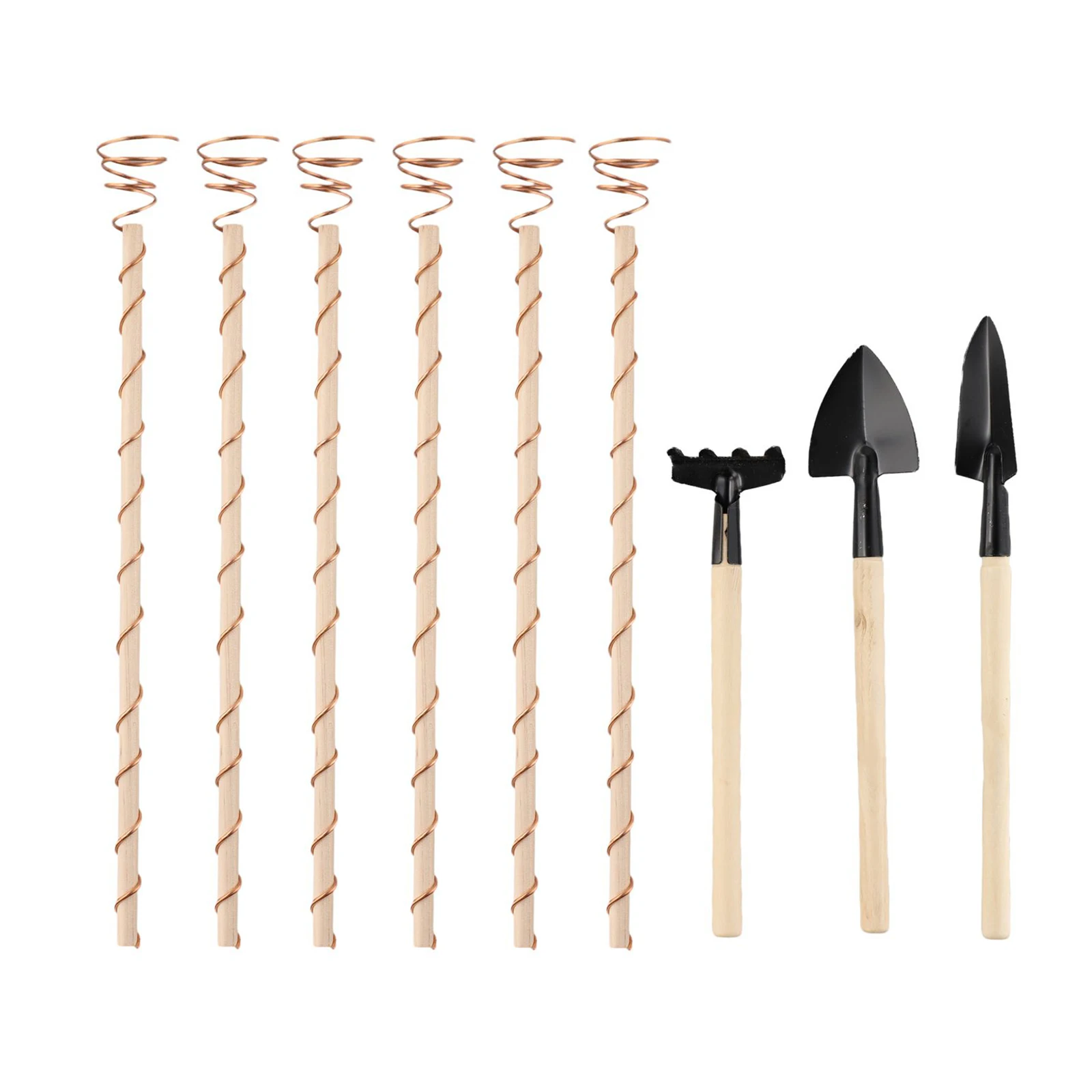 9pcs/set Electroculture Plant Stakes Gardening Copper Coil Antennas For Growing Garden Plants And Vegetable Using Ether Energy