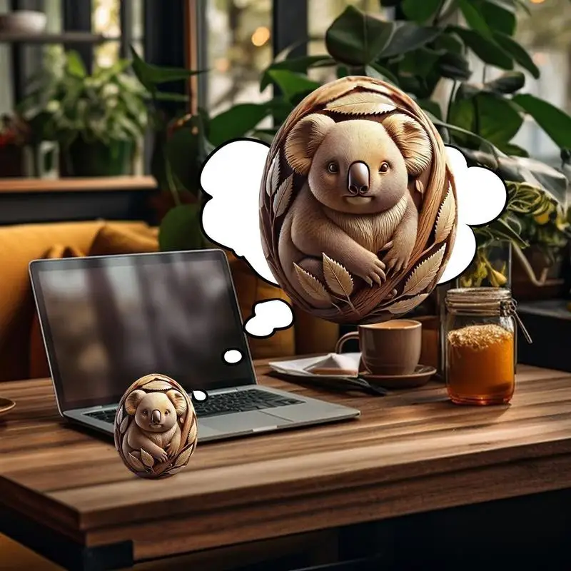 Carved Animal Craft Eggs Home Egg Decor Resin Animal Carving Craft Vivid Art Decoration Basket Stuffers for Beginners Kids