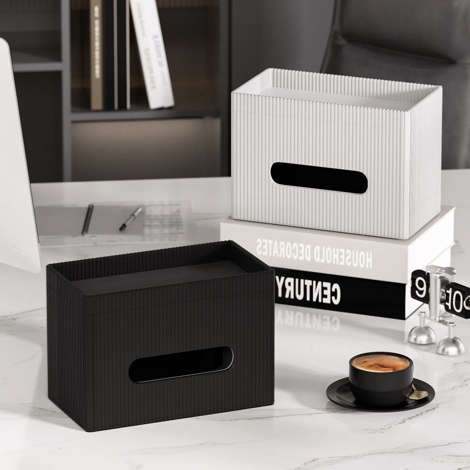 Large Luxury Double-Layer Leather Tissue Box - Moisture-Proof Organizer for Bathroom Vanity, High-End & Stylish Design