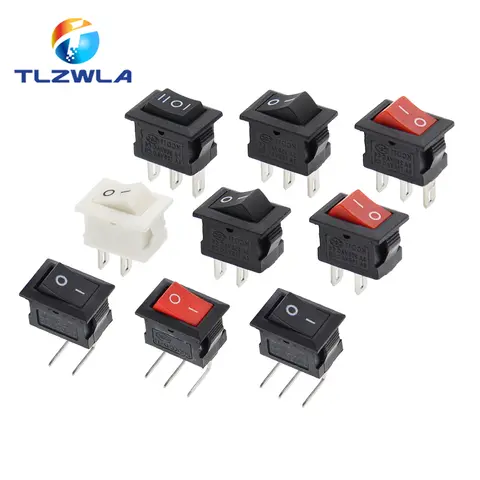 5/10PCS KCD11 Rocker Switch 10*15mm Mini Push Button Switch ON-OFF / ON-OFF-ON 2 Pins / 3 Pins 3A 250VAC / 6A 125VAC 10x15mm