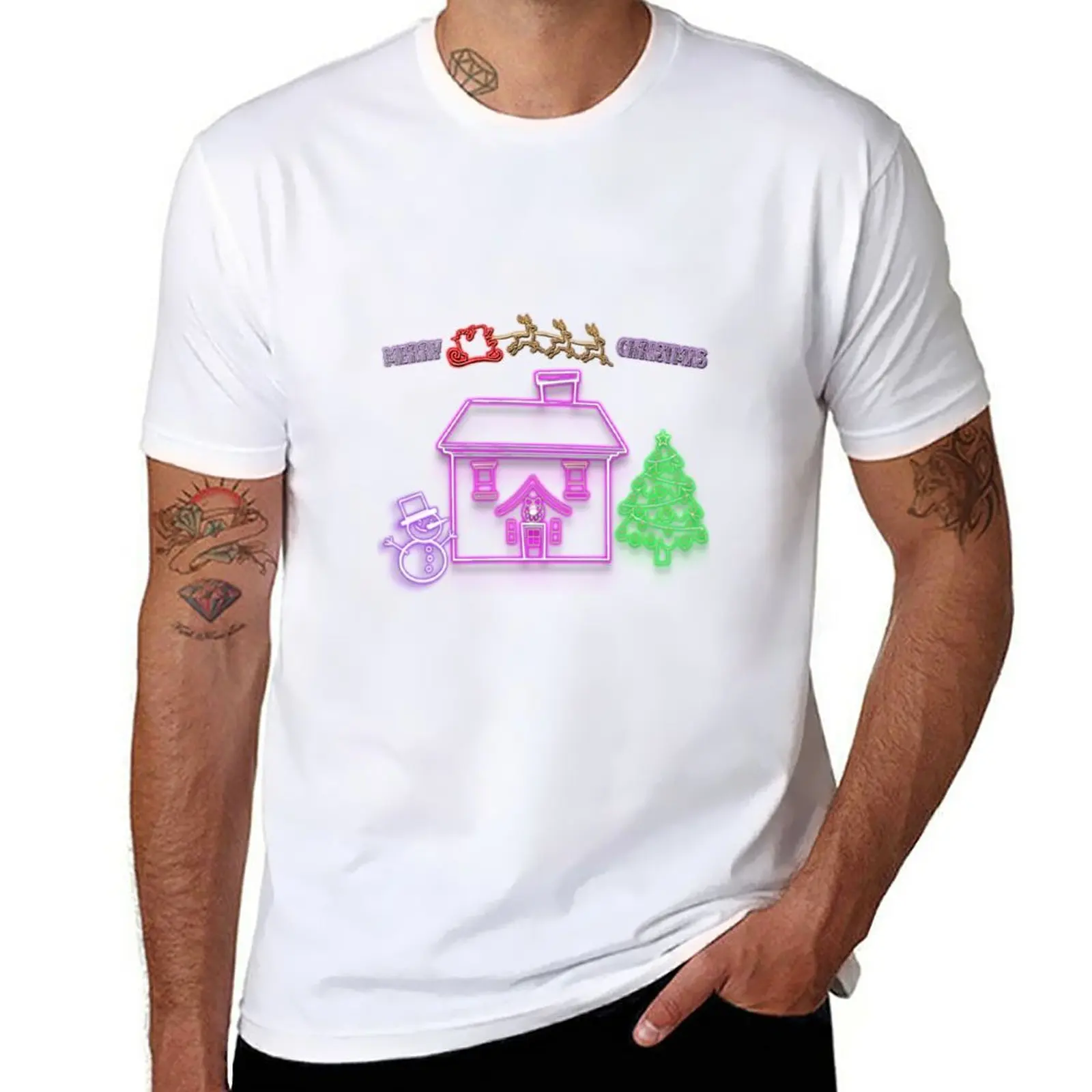 The house of christmas lights T-Shirt t-shirts man anime summer top t shirts for men pack