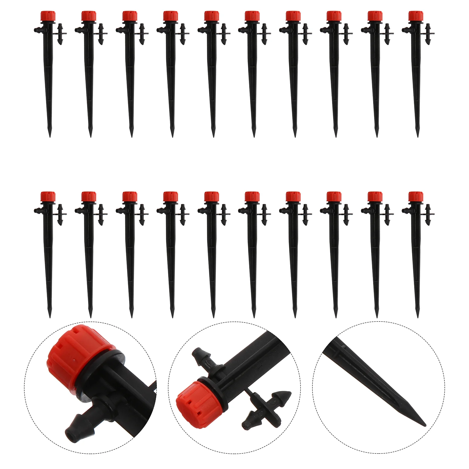 

50 Pcs Ground Micro Sprinkler Garden Irrigation Dripper Adjustable Head Plant Plastic Lawn Spike Hose