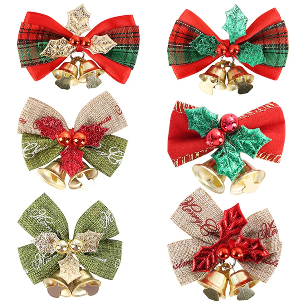 Christmas Bow-knot Decoration Golden Red Bell Butterfly bow Hanging OrnamentsHome Decor New Year Wedding Party Decoration