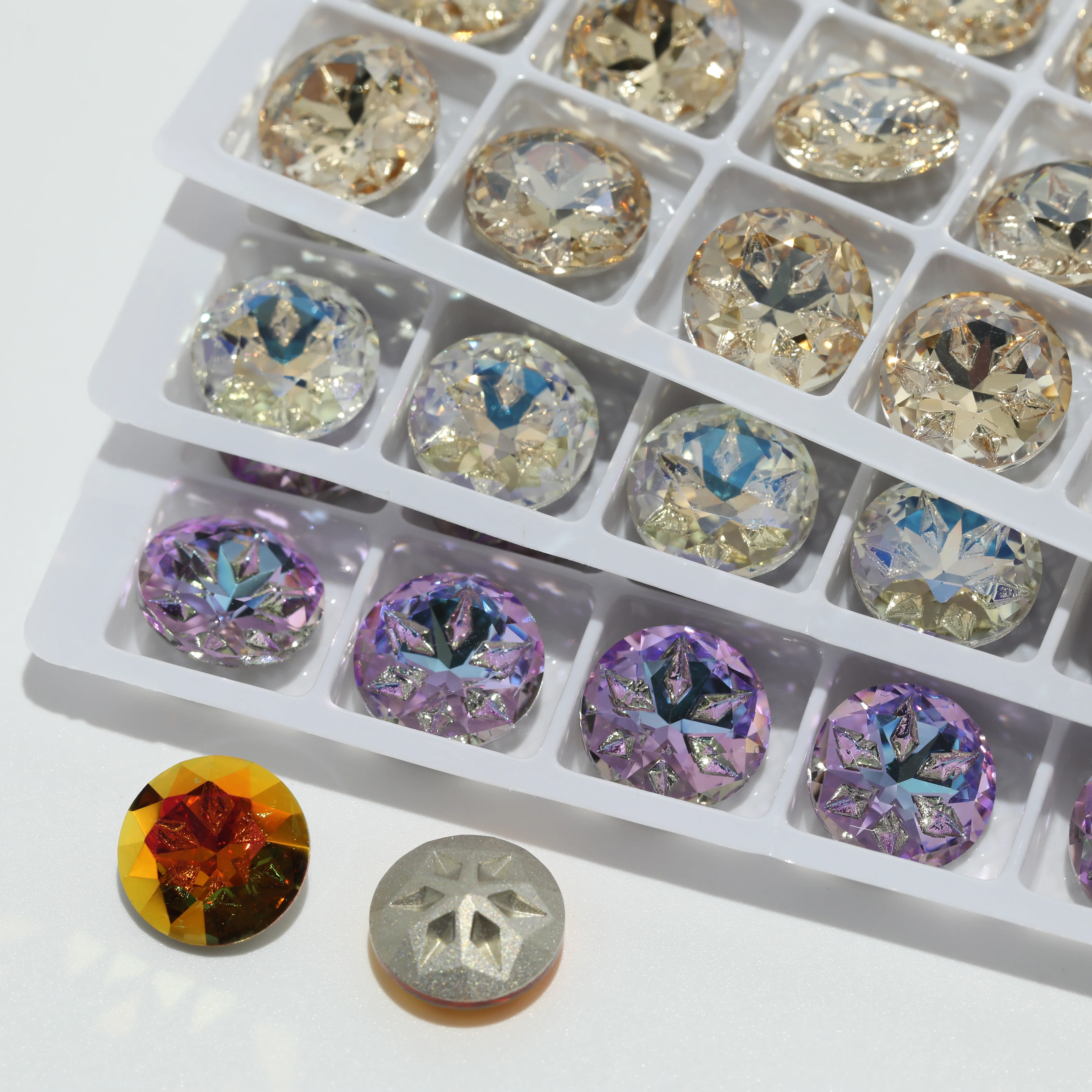 GRST Premium Meteorite Serie Strass DV4021 Runde Ziersteine Glänzende Kristalle für Nagelkunst Hochzeitskleider Taschen DIY-Zubehör – Detail 4