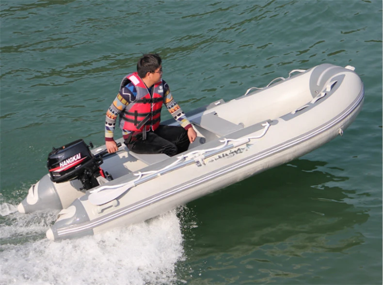 Aluminum alloy bottom thickened inflatable charge + 2 stroke 18 horsepower motor, life-saving fishing boat boat